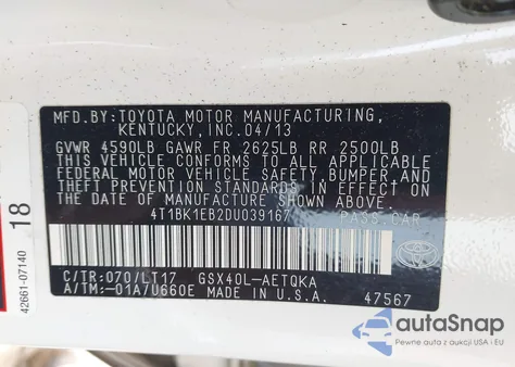 2013 Toyota Avalon Xle Touring from USA, damaged, VIN 4T1BK1EB2DU039167